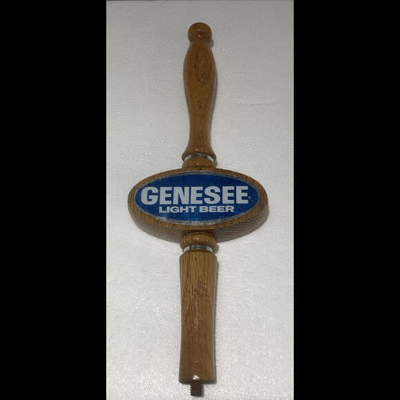 Vintage Tapmarker Genesee Light Beer Wooden Beer Tap Handle Rare​​​​ - Picture 2 of 6